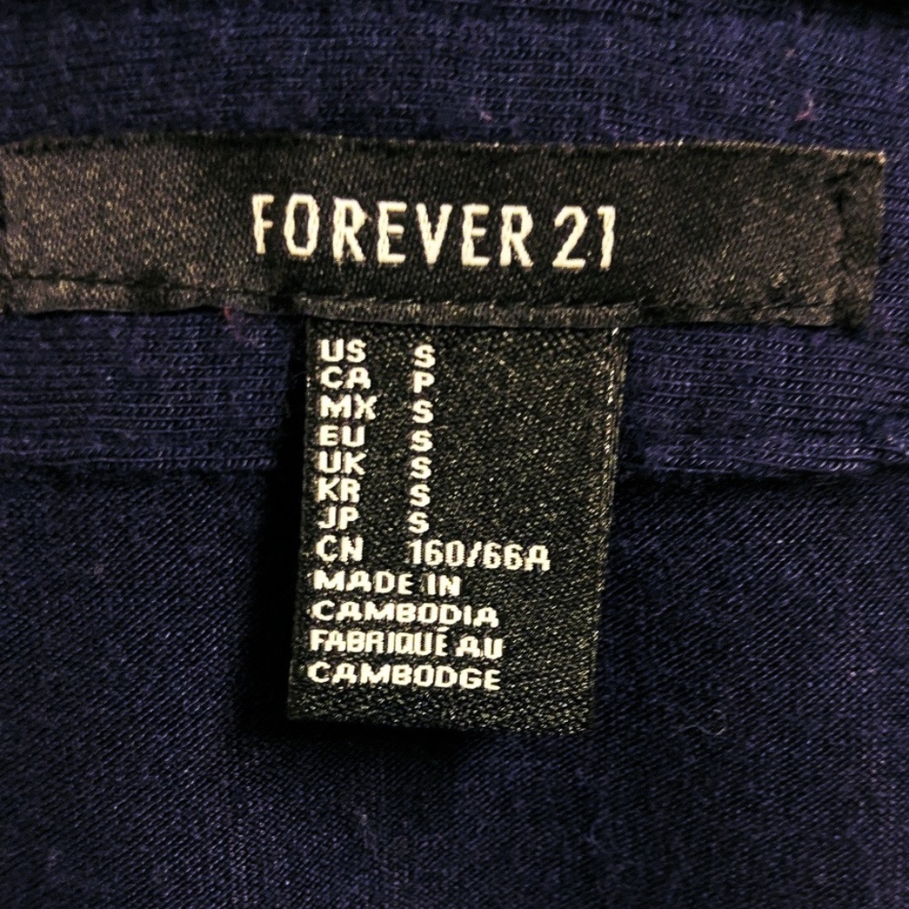 Forever 21 Paneled Knit Shirt 3/4 Roll Tab Sleeves - Picture 5 of 5